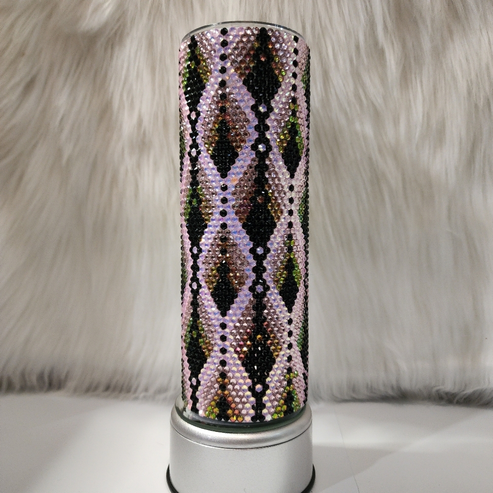 BRAND NEW DOUBLE WALL STAINLESS STEEL RHINESTONE TUMBLER 20OZ
